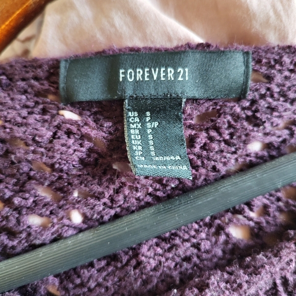 Forever 21 Purple Crochet Sweater - Picture 5 of 5